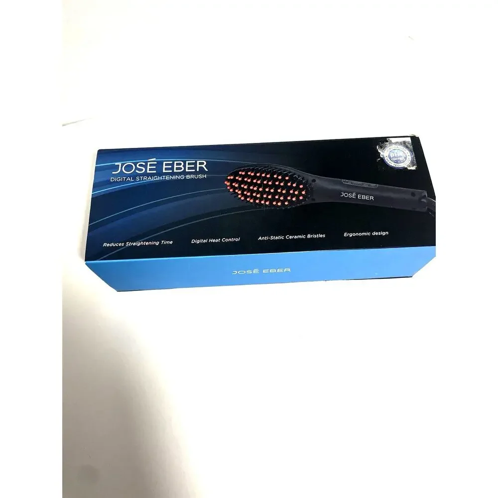 José Eber New Digital Ceramic Straightening Brush Hair Straightener Black